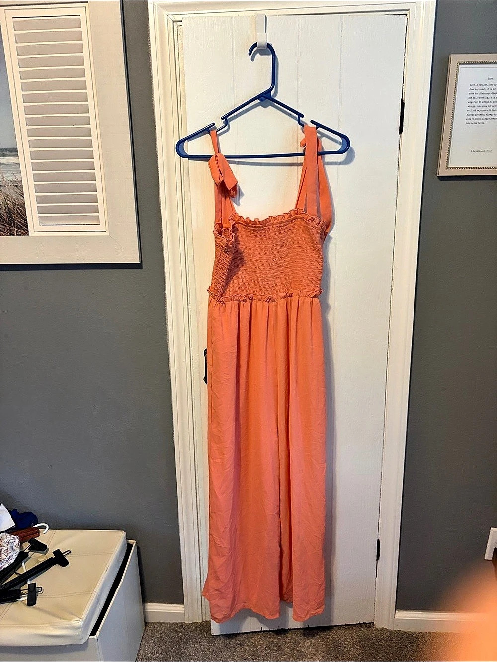 Orange Maxi jumpsuit Like New